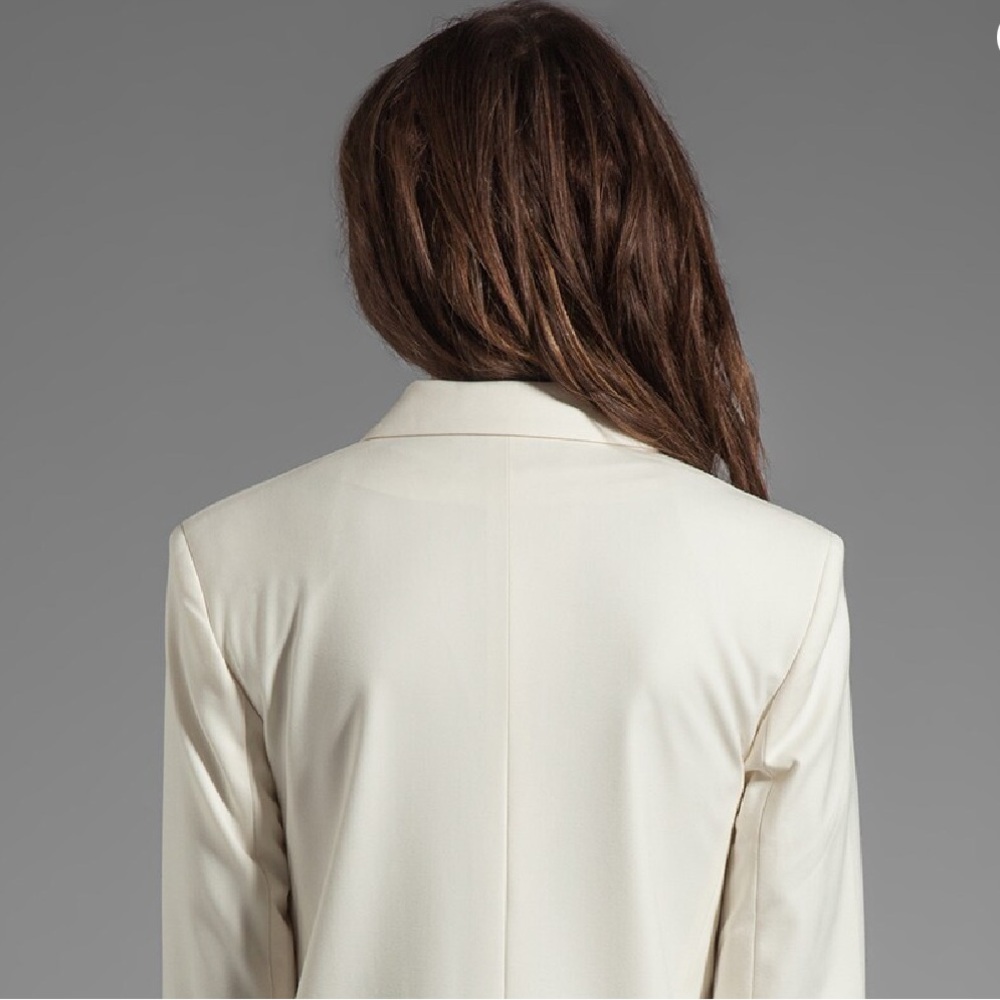 ELIZABETH & JAMES NWT ESSENTIAL VERN LINED BLAZER IN ECRU W/ SHOULDER‎ PADS - Picture 4 of 14
